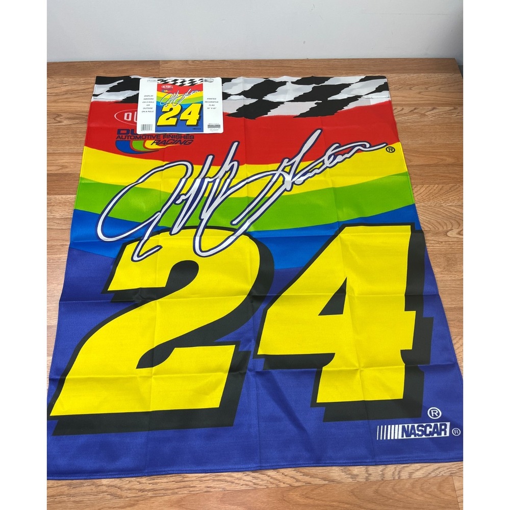 Vintage 1998 Jeff Gordon #24 NASCAR Flag 28" x 40" Made in USA NEW
